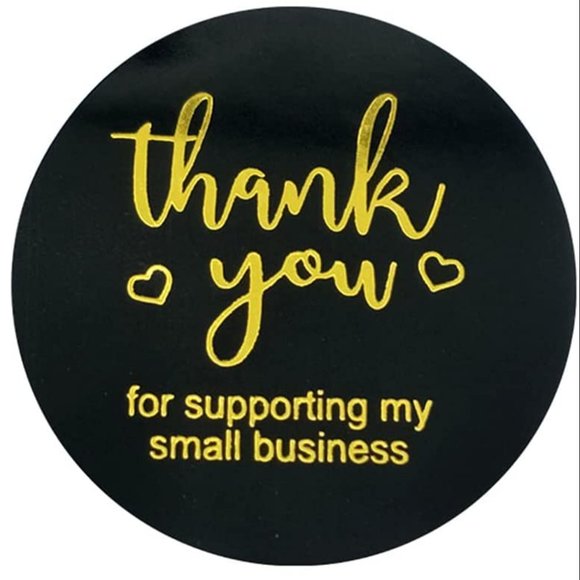 Other - 3/$15 -NEW 50 count Thank You Kraft Stickers 1.5"  OFFICE SUPPORT SMALL BUSINESS